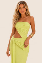 Ada | Strapless Cut-Out Maxi Dress with Side Split