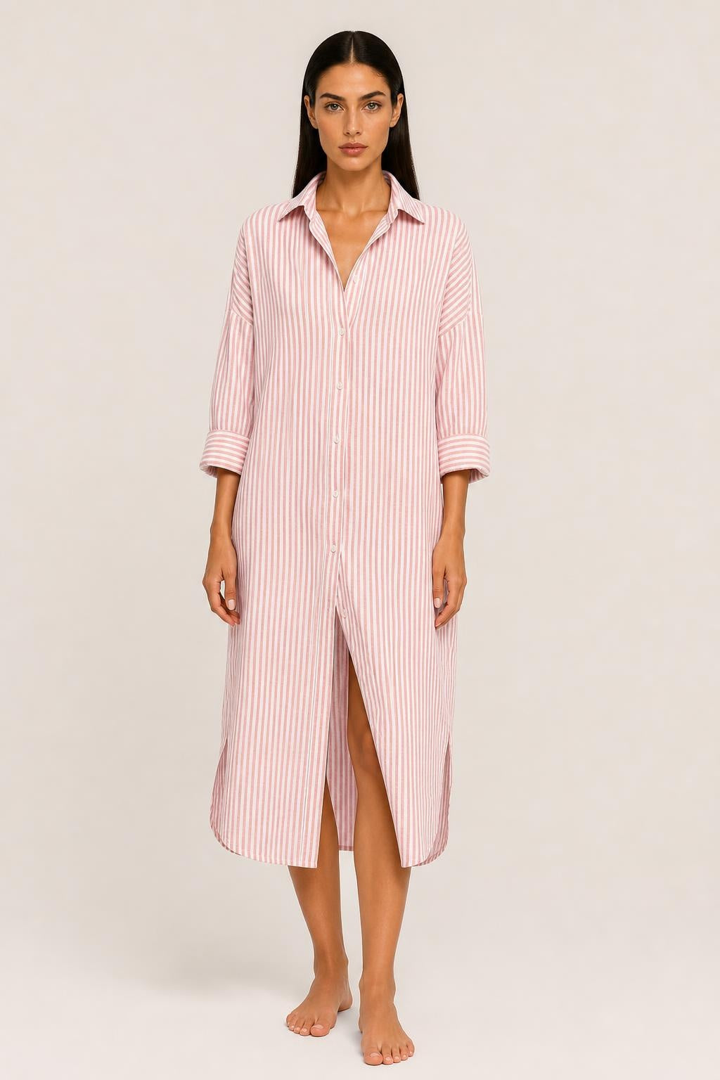 Alba Striped Shirt Dress — studio_front — Helena [bf29e7b5-f754-45fb-b3c2-194f00068efc]