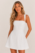 Carolina | Square-Neck A-Line Mini Dress