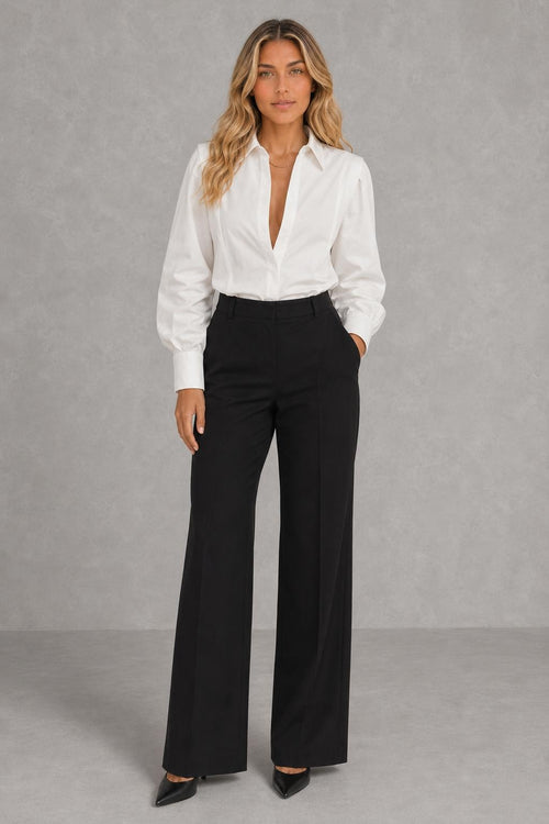 Arden Cotton Statement-Sleeve Blouse — studio_front — Sofia [9252a50c-b735-4e64-b9db-122a2b8de31d]