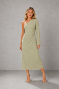 Zara - One-Shoulder Maxi Jurk met elegante pasvorm — studio_front — Sofia [246c0759-9cf7-4230-8a51-bd9a705bddf1]