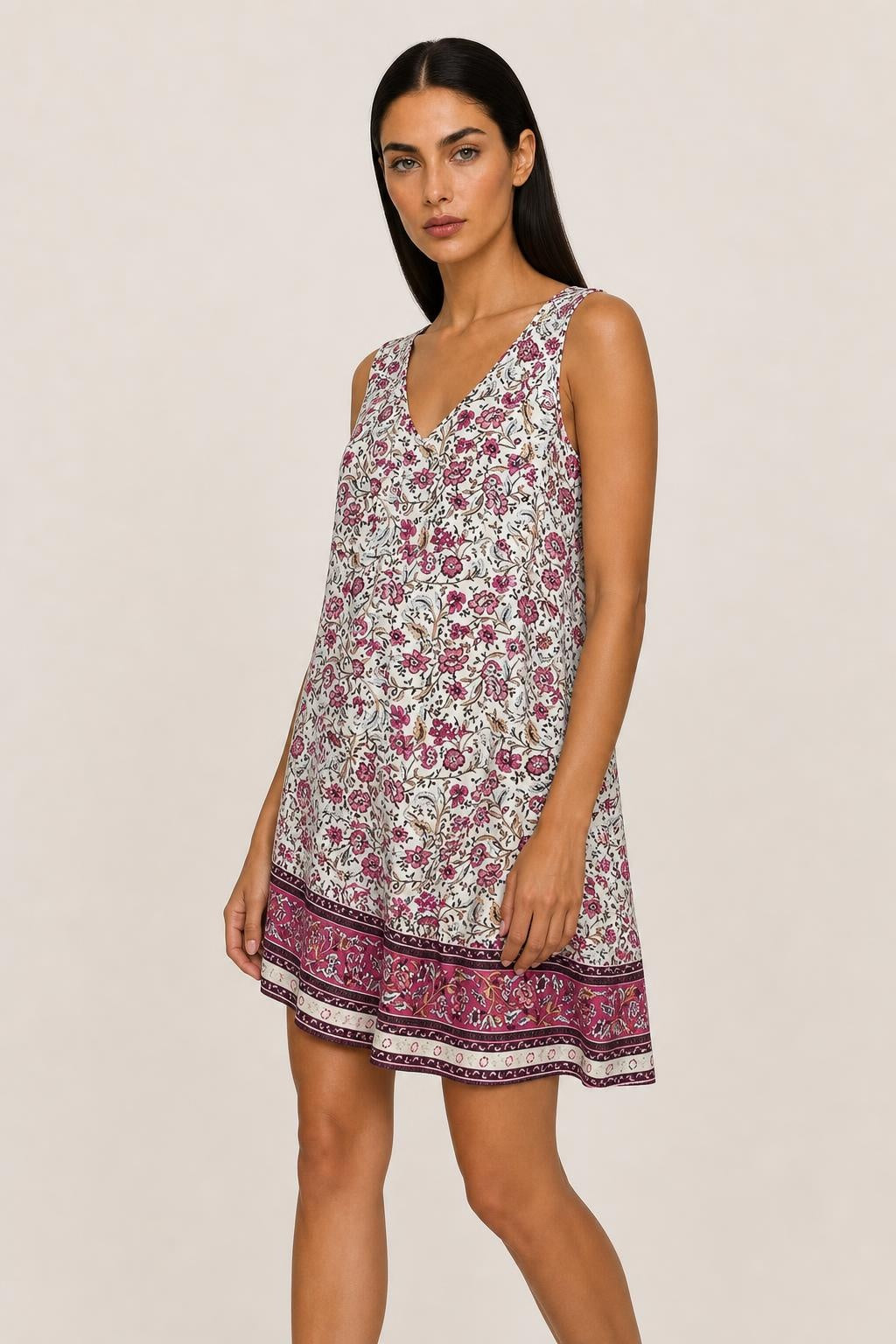 Roselyn Red Rose Shift Mini Dress — studio_three_quarter — Helena [b0ea5e2b-e326-4d02-8f13-fe6c891cc229]