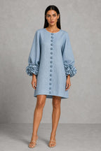 Henrietta™ Floral Button-Down Mini Dress — studio_front — Helena [9245c0e6-4684-4a56-a19f-793e4c3d8064]