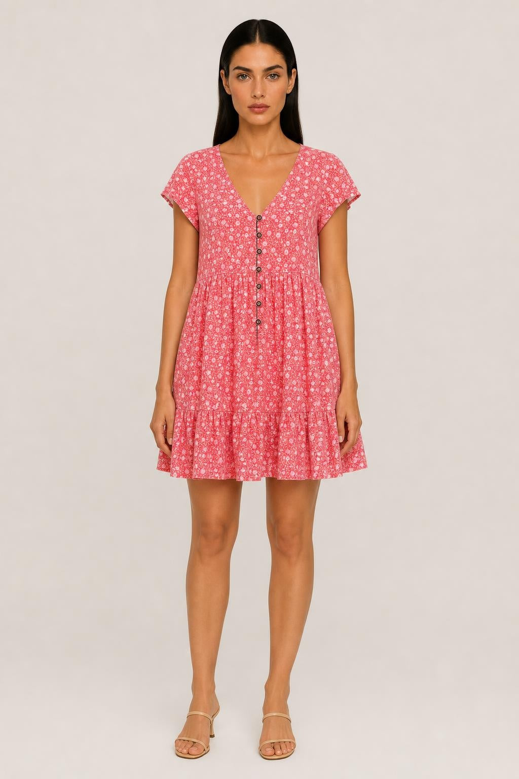 Isla Relaxed V-Neck Summer Dress — studio_front — Helena [18073517-8b08-4f9d-aac0-c56fa82cf9a7]