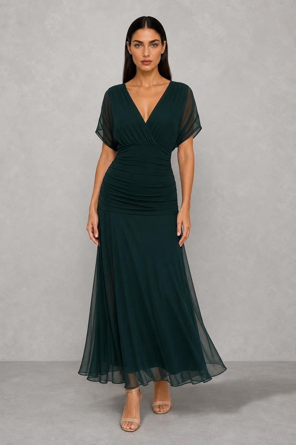 ELIZA™ – ELEGANT GREEN DRESS — studio_front — Helena [a7319fd5-4d77-4a5d-b6f2-a5137243edbf]