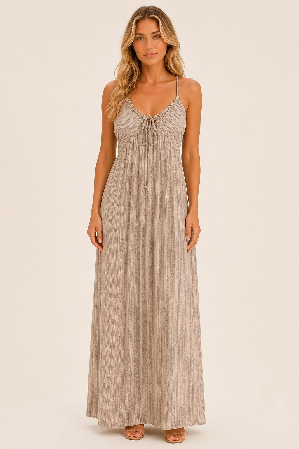 Abigail Pleated Occasion Dress — studio_front — Sofia [d829fd9b-a3a1-48cd-b19a-54530aabf74b]