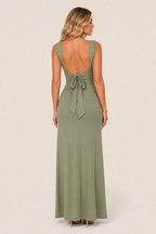 Vitória | Square-Neck Maxi Dress with Side Split