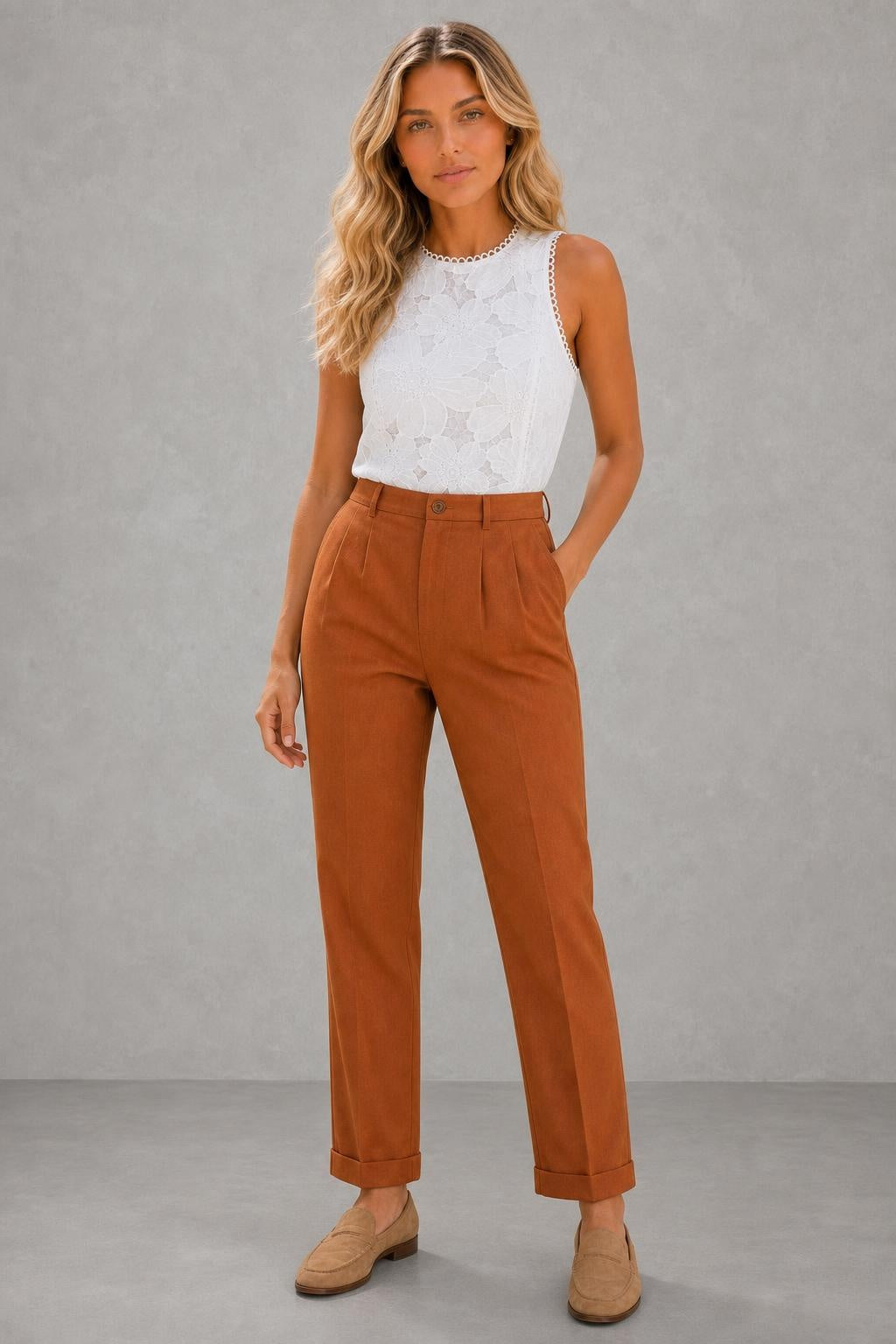 Napoli Linen Trousers — studio_front — Sofia [f5049177-bda7-45cd-8870-7c31dd899a33]