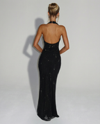 Julianna | Sequin Halter Backless Maxi Dress
