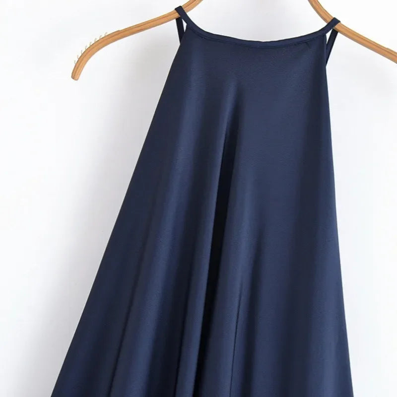 Vivianne | Cross-Back Satin Maxi Dress