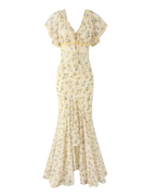 Flush Floral Tie-Front Maxi Dress