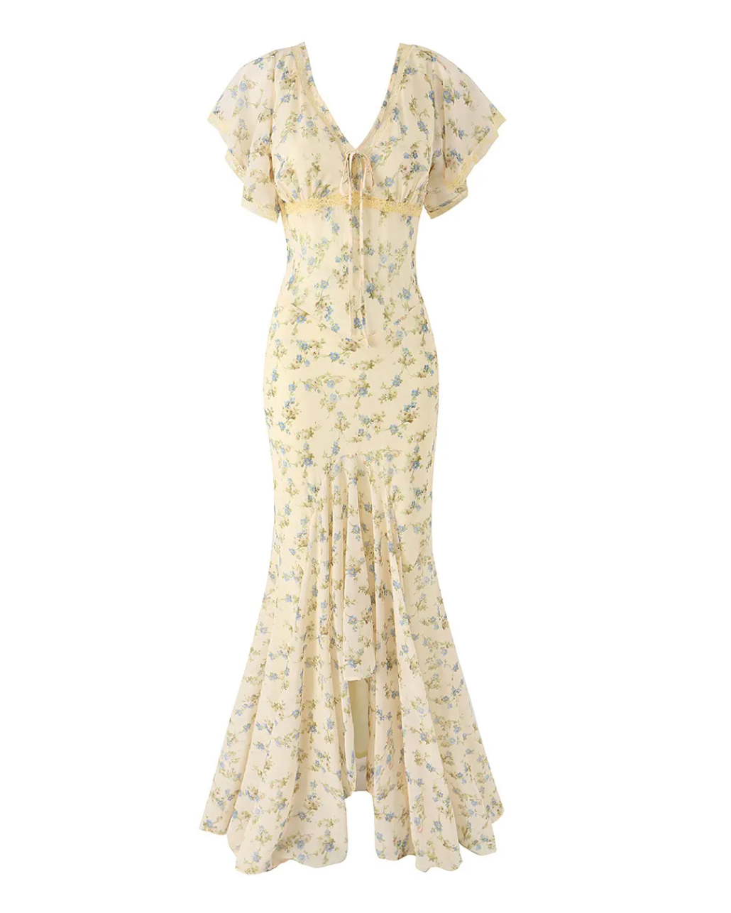 Flush Floral Tie-Front Maxi Dress