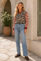 Chloe Leopard Striped Top — lifestyle — Sofia [71e54ca9-2d57-4c72-a04f-7d6ad150b18f]