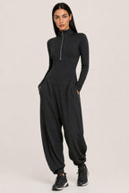 Avery Zip-Neck Cotton-Blend Maxi Dress — studio_three_quarter — Helena [2dc627c0-d2bb-44bd-b73e-117ddc89aff2]