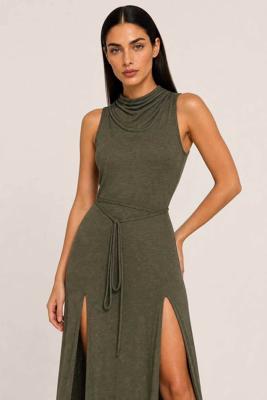 Annabelle Hooded Sleeveless Maxi Dress — studio_closeup — Helena [af70dcbd-88f4-464e-b9d7-285566416ff4]