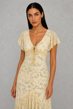 Flush | Floral V-Neck Tie Front Maxi Dress — studio_closeup — Helena [28f806fb-2fe0-4772-ab81-965c16f5056a]