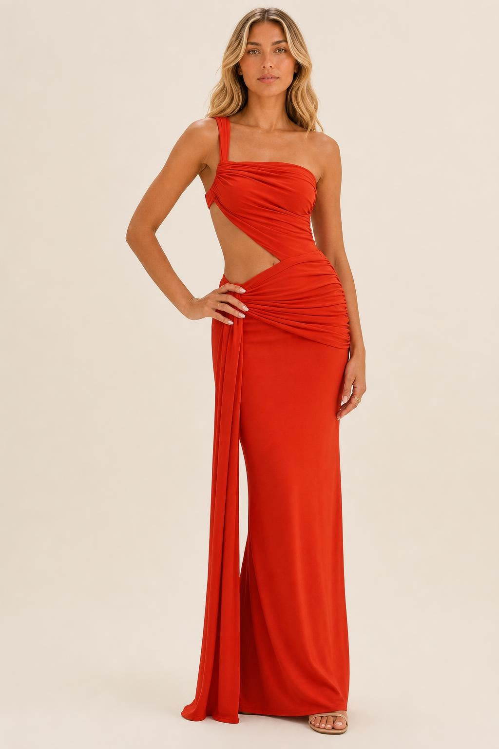 Ada | Strapless Cut-Out Maxi Dress with Side Split