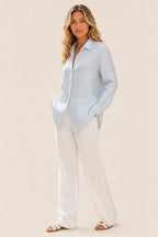 Antonieta | Classic-Collar Striped Linen Shirt