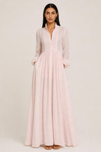 Noelle Tencel-Linen Stand Collar Maxi Dress — studio_front — Helena [699fc8bb-703c-4deb-83d4-e86411226096]