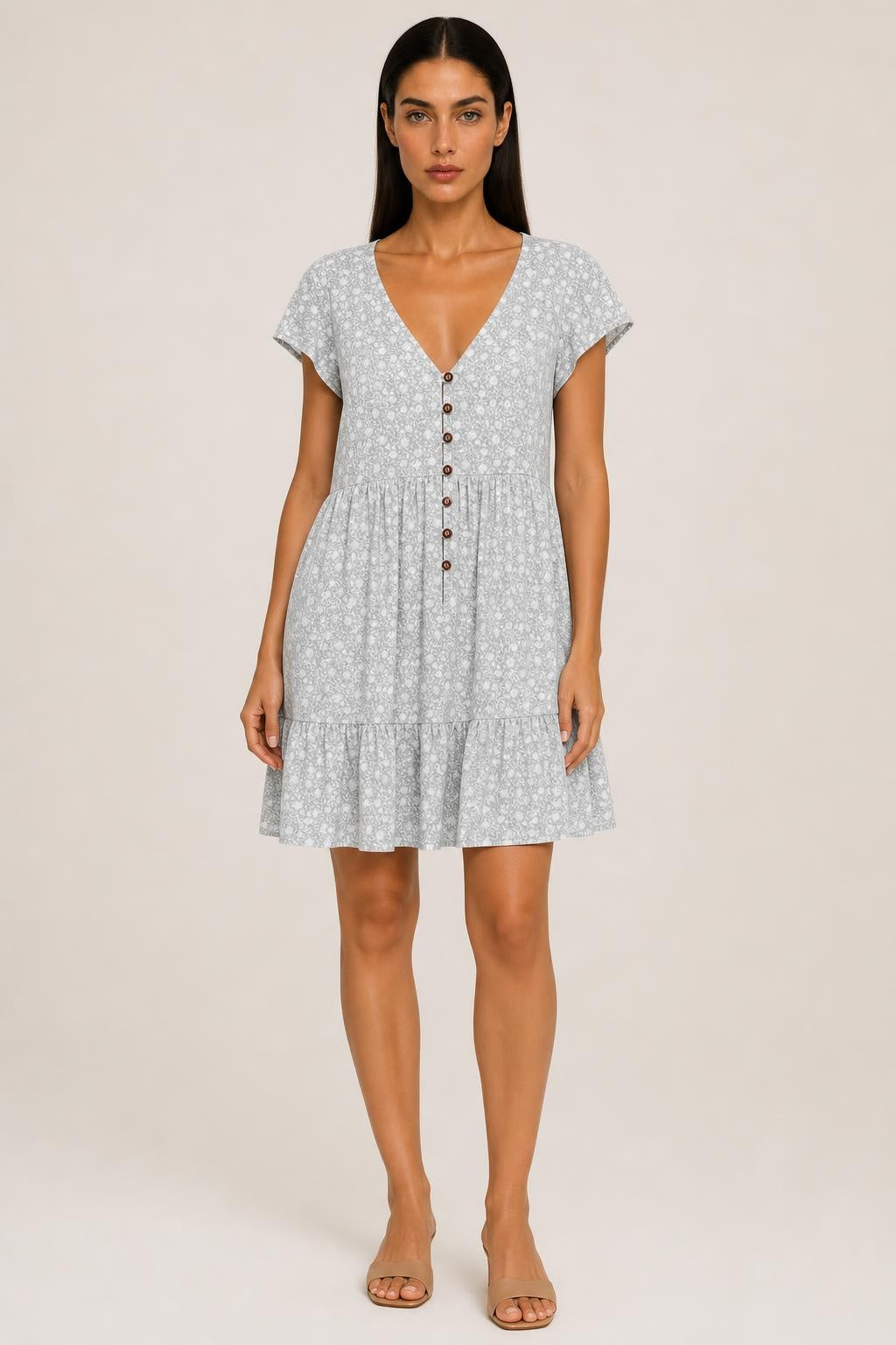 Isla Relaxed V-Neck Summer Dress — studio_front — Helena [02944d99-c932-464d-8d4b-6f8f295ee67e]