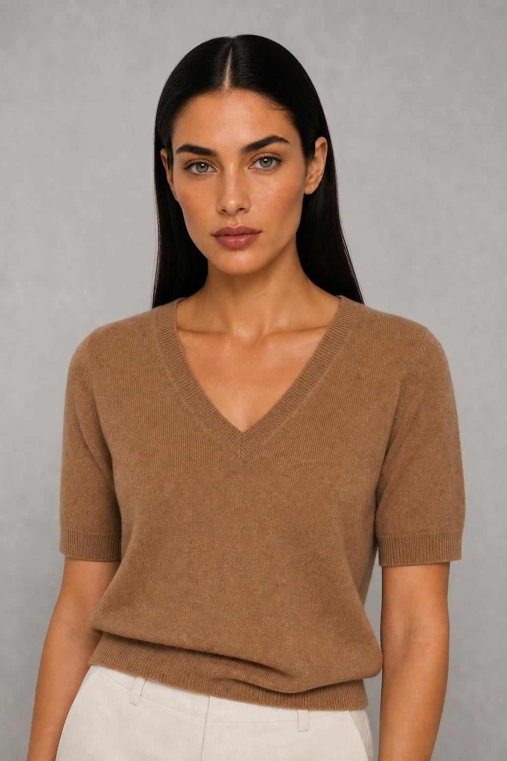 Elysian V-Neck Knit Top — studio_closeup — Helena [33f4229a-3827-41d5-b412-5f326c32ff87]