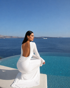 Ester | Draped-Back Long-Sleeve Maxi Dress