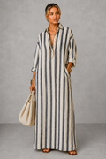Nadia Striped Shirt Maxi Dress