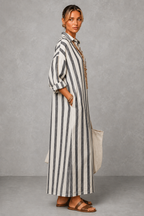 Nadia Striped Shirt Maxi Dress