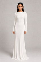 Ester | Draped-Back Long-Sleeve Maxi Dress