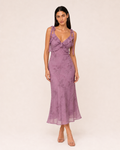 Iris | Tie-Strap Floral Lace Midi Dress