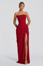 Melina | Strapless Corset Draped Maxi Dress
