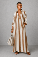 Nadia Striped Shirt Maxi Dress