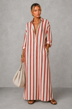Nadia Striped Shirt Maxi Dress