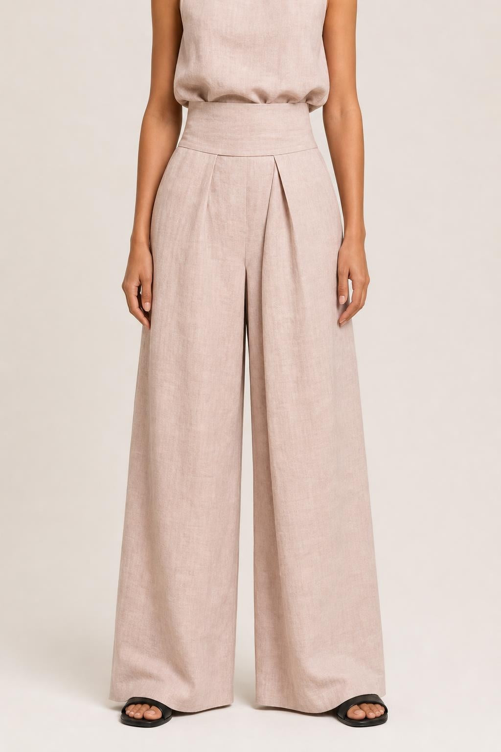 Eugênia | High-Neck Tank & Wide-Leg Trouser Set