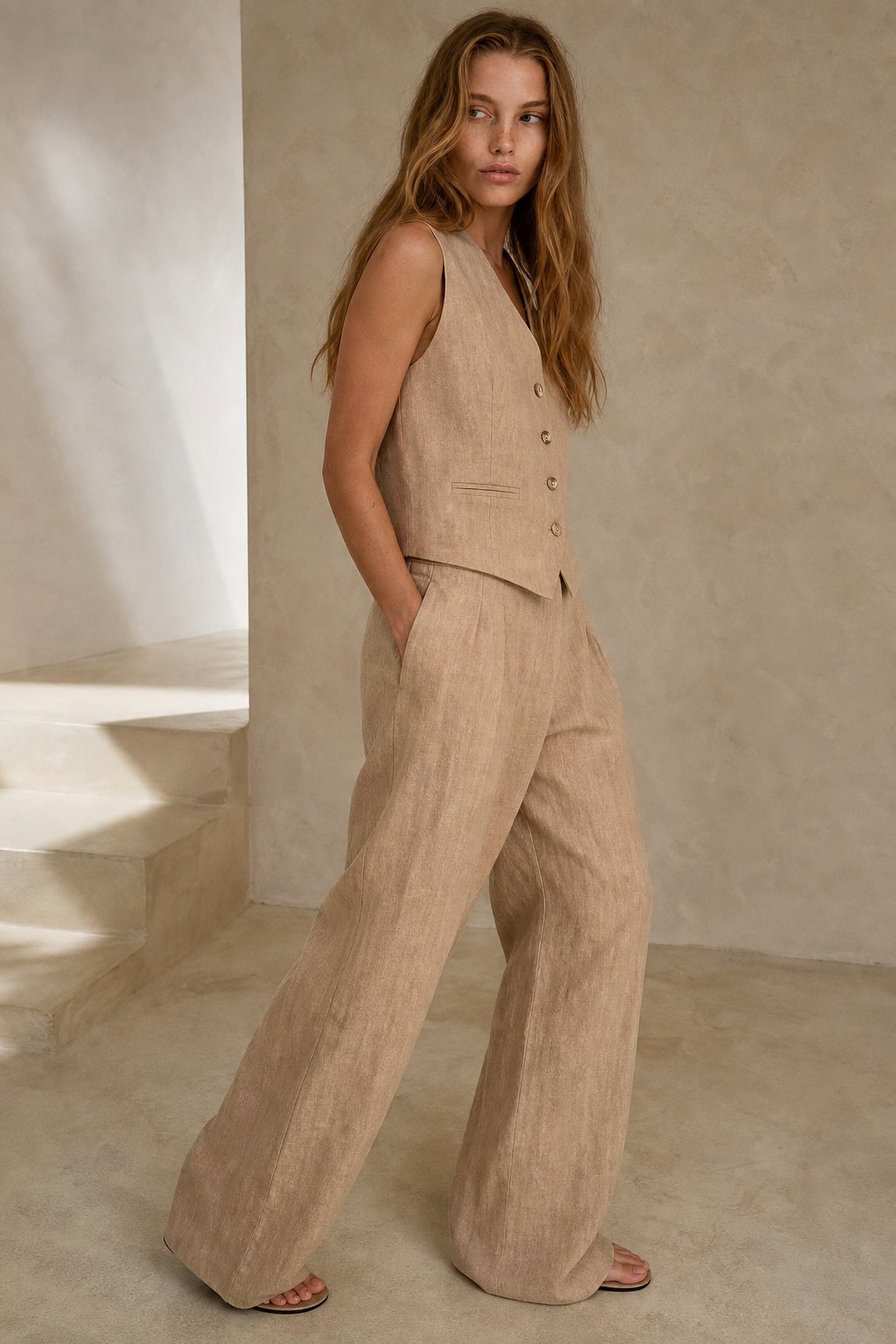 Marlowe Linen Vest and Trouser Set
